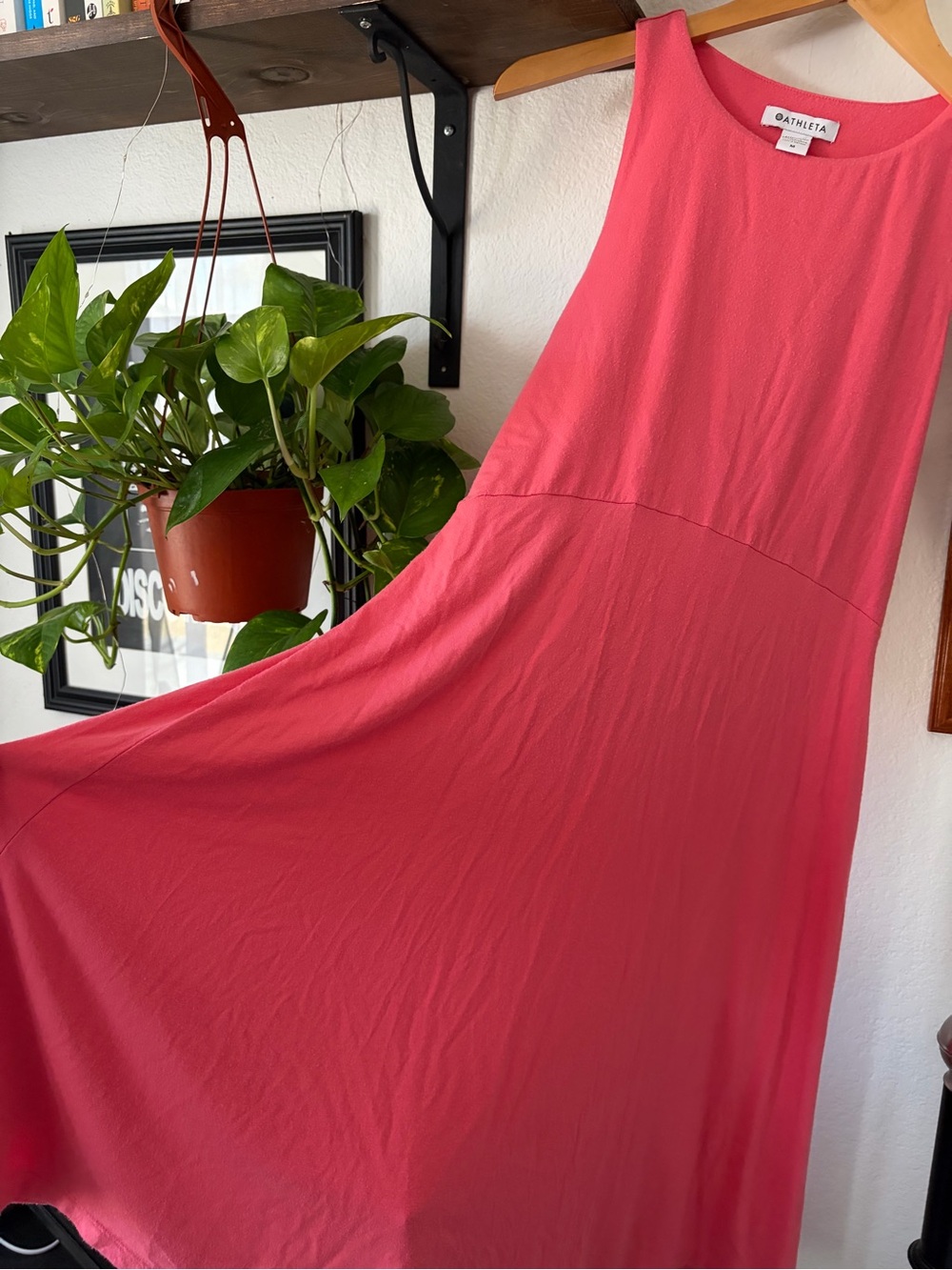 Athleta Coral Pink Midi Tank Dress - Medium - Picture 3 of 7
